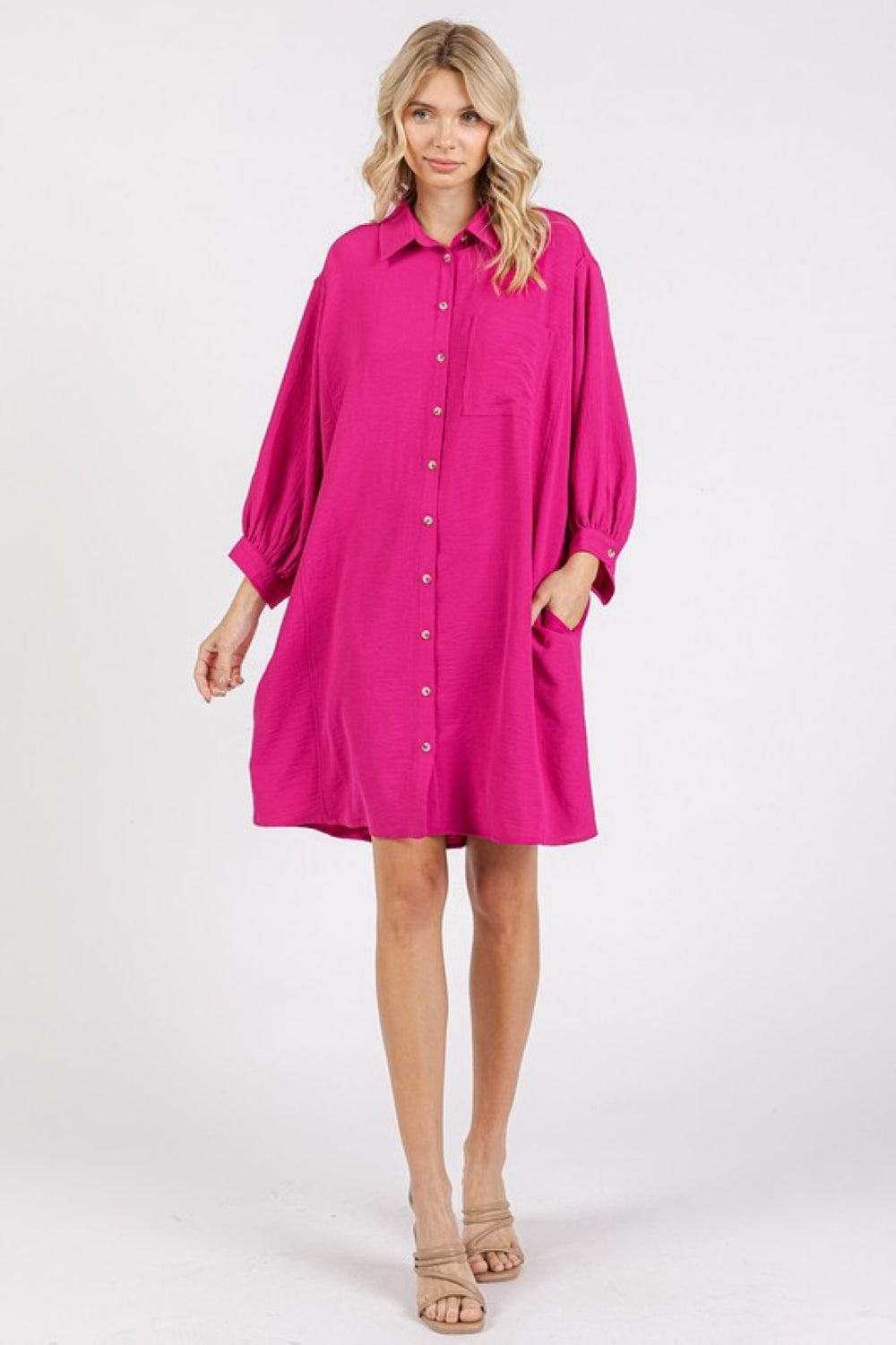 Buttoned Shirt Mini Dress