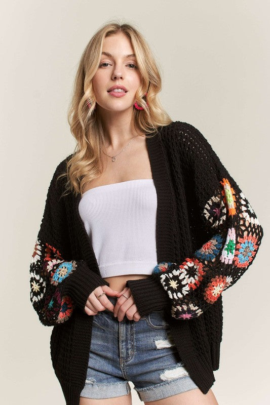 Crochet Open Front Cardigan