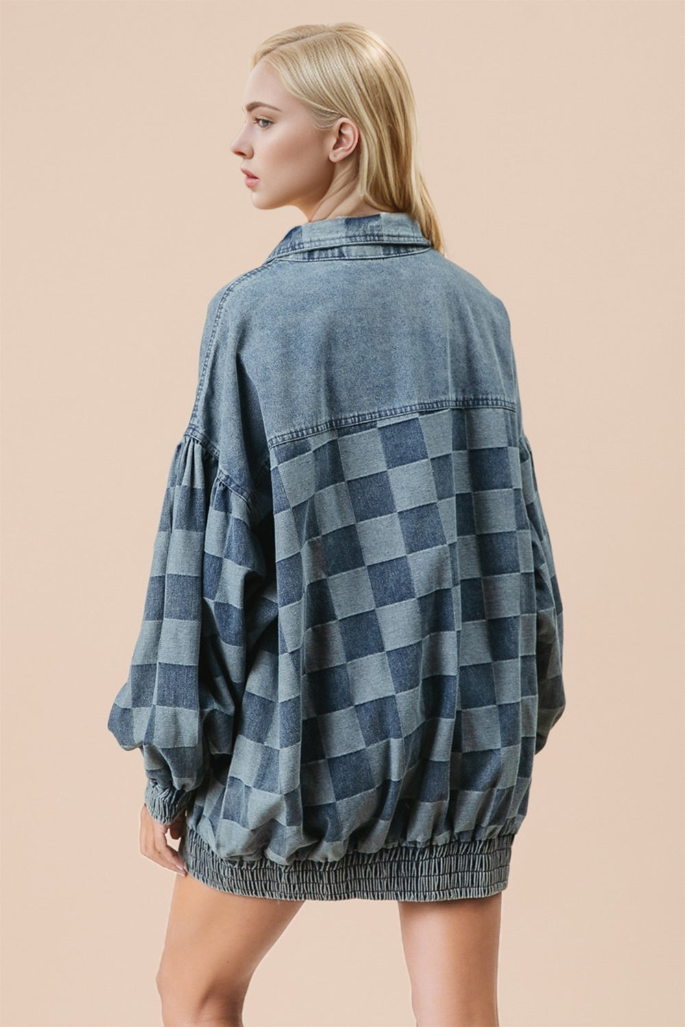 Checkered Denim Jacket