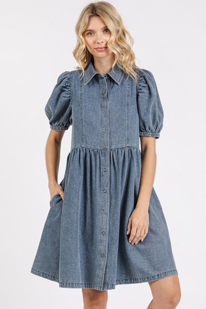 Button Down Denim Dress