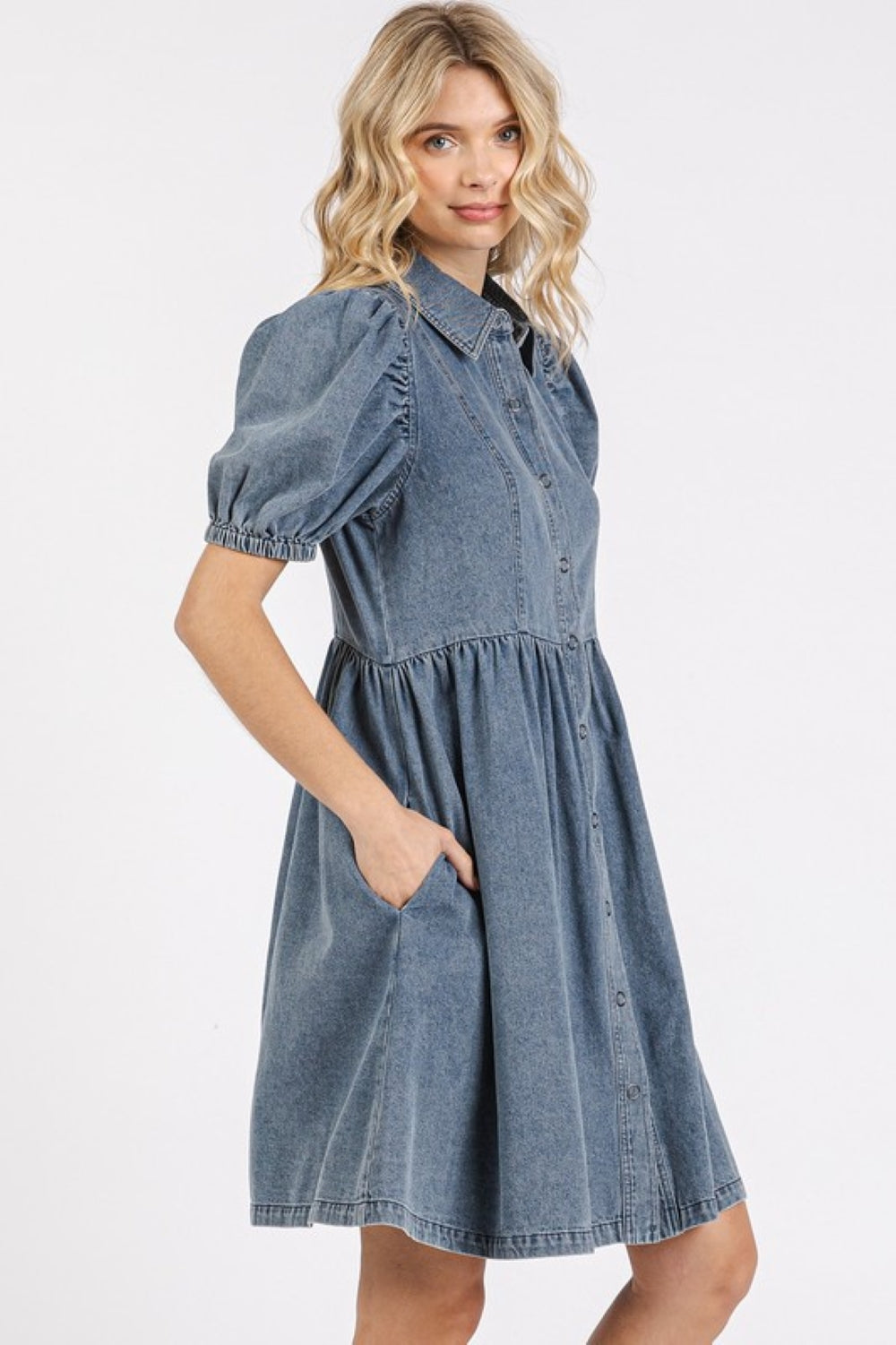 Button Down Denim Dress