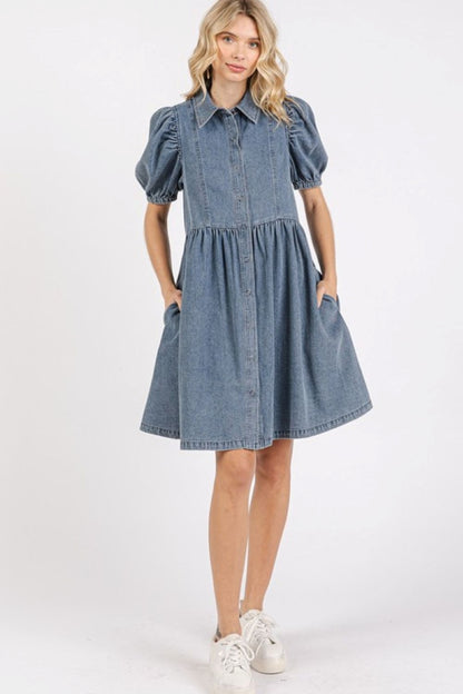 Button Down Denim Dress