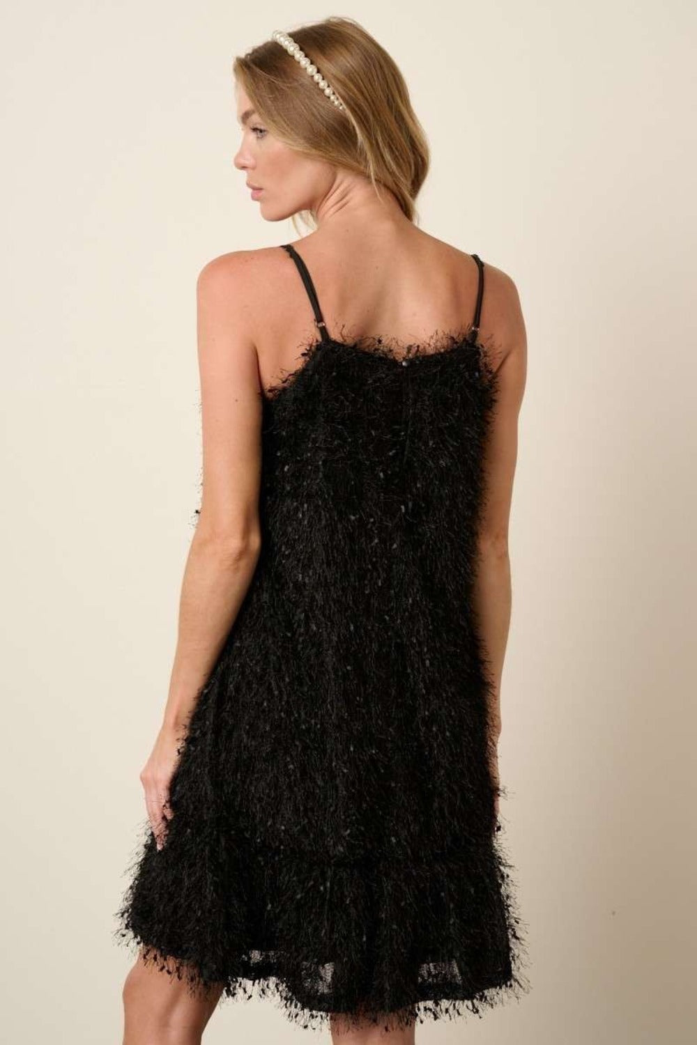 Feather Ruffle Hem Dress