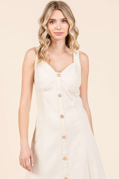 Buttoned Twill Dress