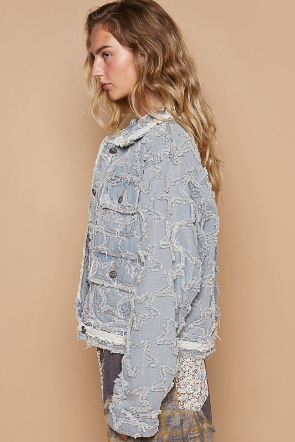 Textured Denim Jacket