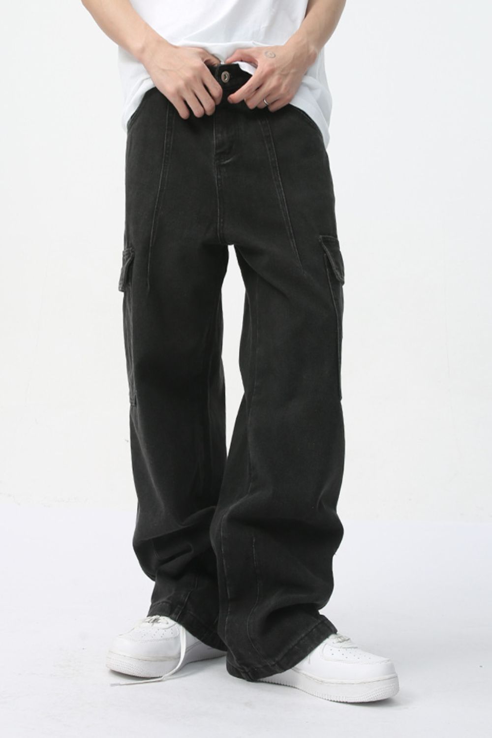 Wide leg jeans for men