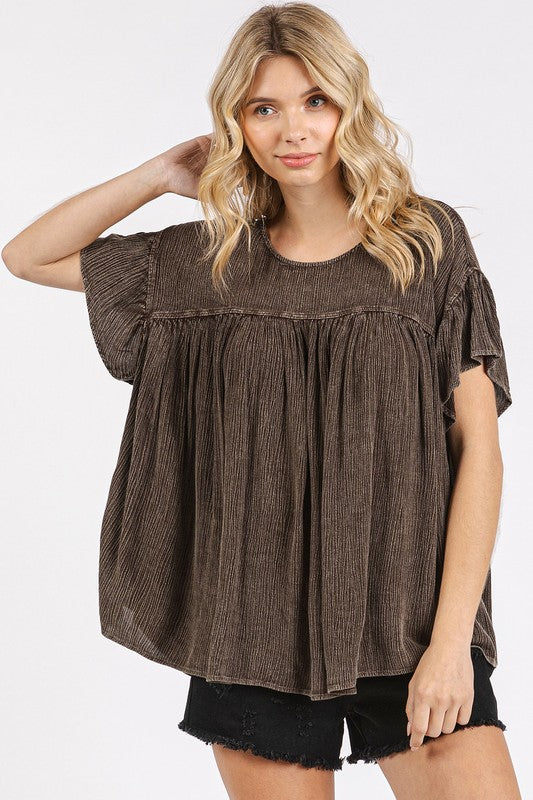 Mineral Washed  Blouse