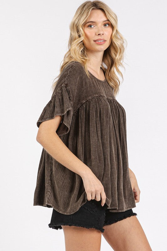 Mineral Washed  Blouse